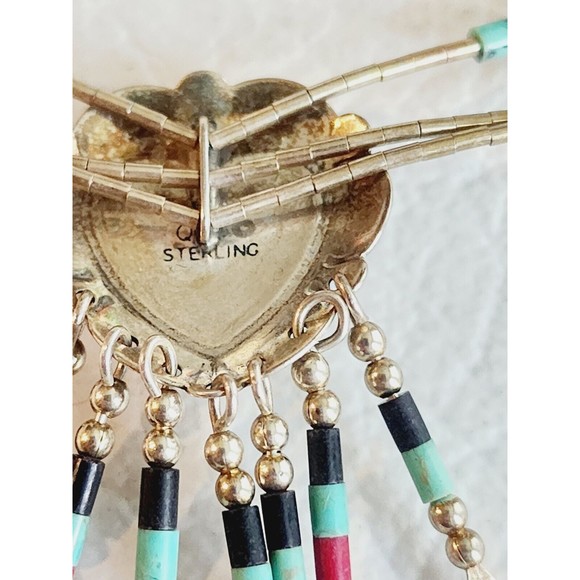 Sterling Southwest Q.T. Liquid Silver Inlaid Multi Stone Beaded Necklace - Picture 5 of 7